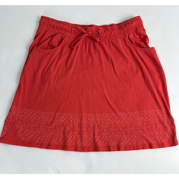 Toad & Co Size Medium Mini Skirt Pockets Drawstring Gorpcore Hiking Orange - Picture 1 of 7